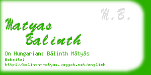 matyas balinth business card
