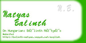 matyas balinth business card